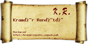 Kramár Renátó névjegykártya